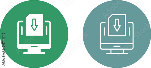 Photos Down Vector Icon