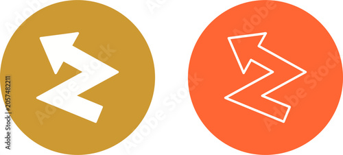 Tableau sur toile ZigZag Arrow Vector Icon