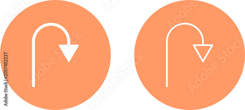 Schilderij op canvas Arrow Pointing Down Vector Icon