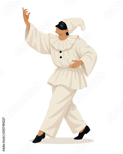 Pulcinella character posing from commedia dell'arte