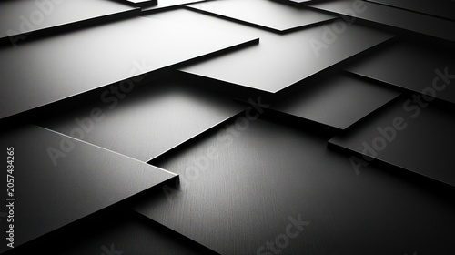 Textured black layers interlock forming intricate patterns that evoke a sense of depth