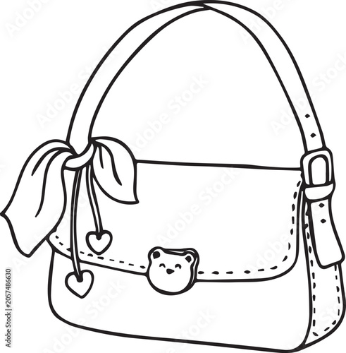 Handbag Silhouette Vector, Fashion Women Bag Icon Isolated Black Shape 