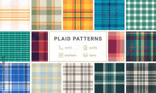 Obraz na plátne Plaid pattern pack for printable products