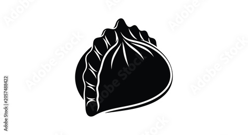 Foto Dumpling shape in black silhouette food cuisine