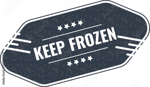 Fotografie Keep frozen sticker design with grunge texture for refrigerated product packagin
