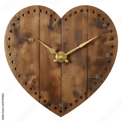 heart shaped clock isolated