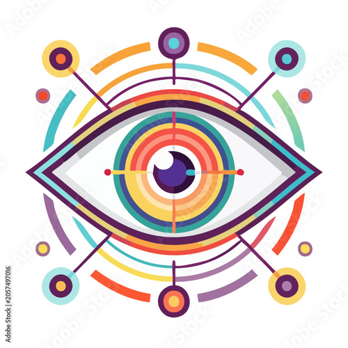 Colorful geometric spiral pattern vector