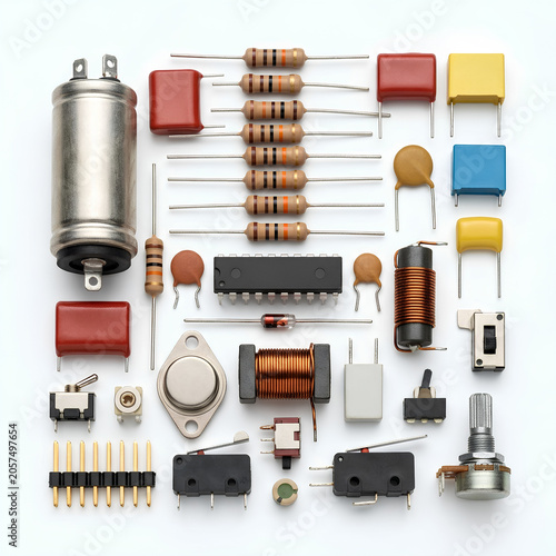 Collection of Electronic Components and Circuit Elements for Technology Projects 1.