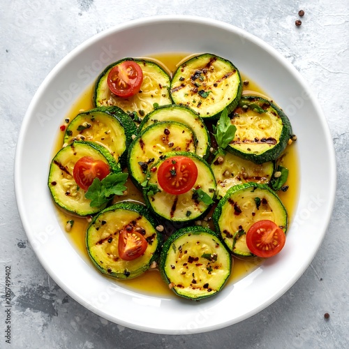 Colorful stuffed bell peppers on white plate.