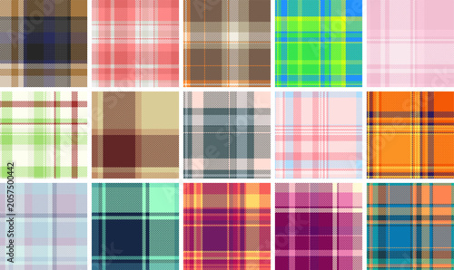 Plaid bundle perfect for independent designers and tailoring studios. Vector patterns suit custom-made clothing, exclusive collections, and digital pattern boards.
