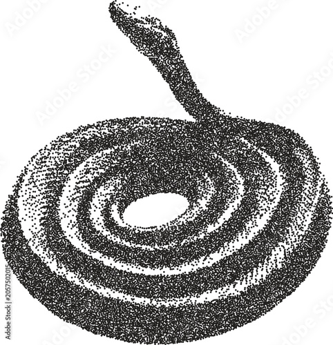 Snake retro y2k stipple design serpent halftone brutalist urban vector png with clear background, reptile 2000s photocopy grunge tattoo gen z effect
