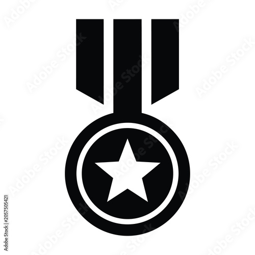Foto Black star medal icon symbol