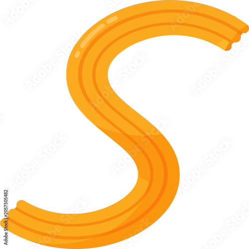 Large Orange Letter S Symbol.