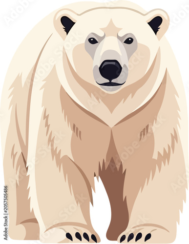 Large Polar Bear Standing Alone.