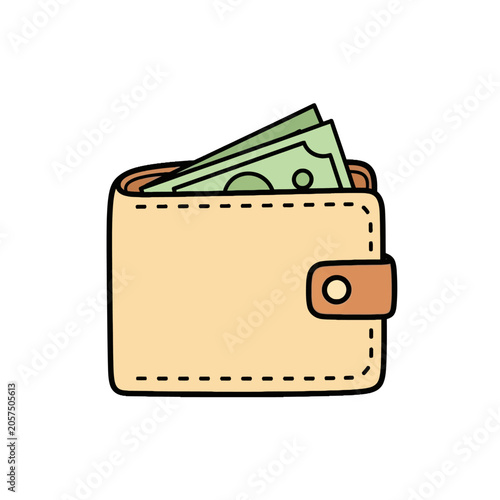Φωτογραφία Leather Wallet with Cash Inside.