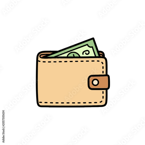 Leather Wallet with Cash Inside.