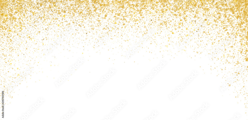 Fototapeta premium Golden glitter frame, gold confetti background template, festive sparkle border for celebration, party and elegant design