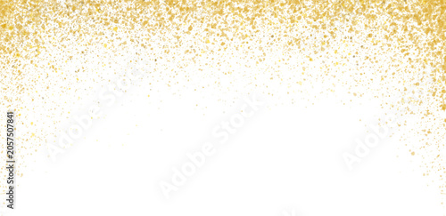 Cuadro en lienzo Golden glitter frame, gold confetti background template, festive sparkle border
