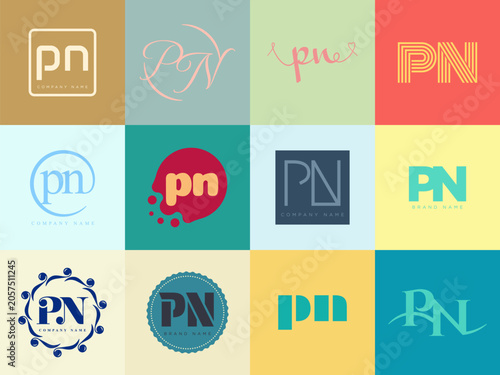Bild auf Leinwand PN logo company template
