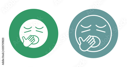 Cuadro en lienzo Yawning Face Icon Design