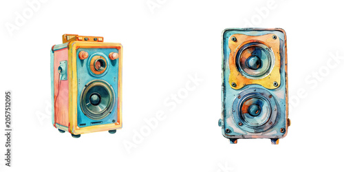 speaker watercolor vector illustration