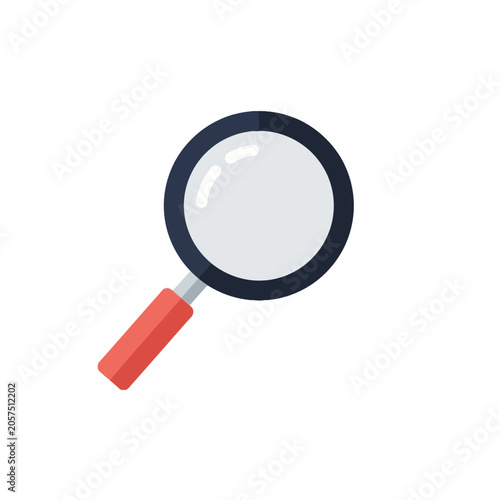 Photos Magnifying glass with red handle.