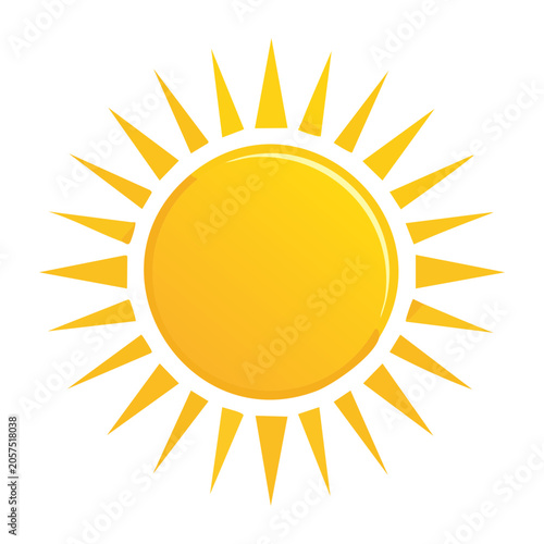Flat design vector of a bright sun