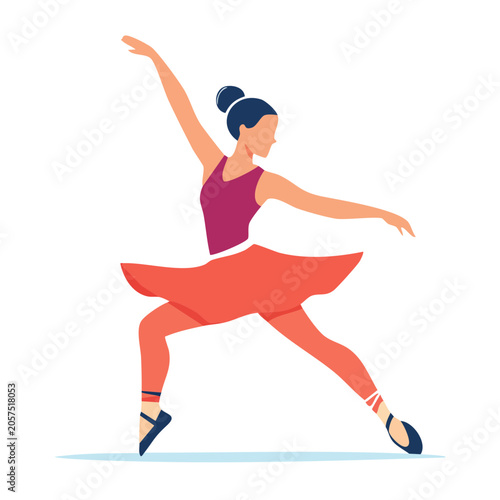 Flat design vector of a runner in motion