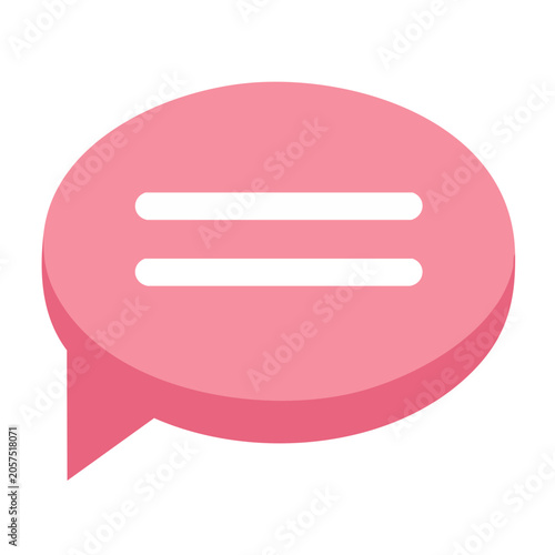 Flat pink heart icon isolated