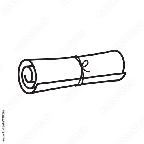 Fotografie Hand-drawn line art of a paper roll.