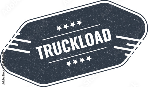 Photos Truckload vintage style stamp label with decorative stars and motion lines for t