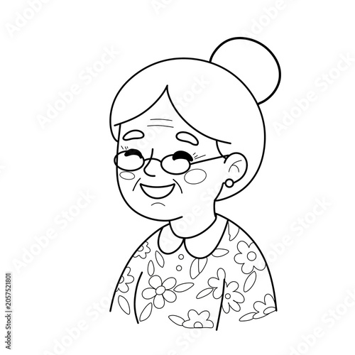 Elderly woman cartoon avatar icon