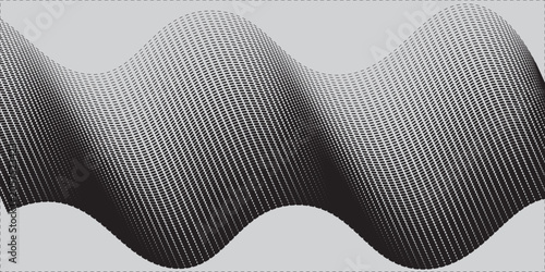 Wavy Abstract vector illustration, Grid. An array with dynamic particles.  wavy background for banner, flyer, book cover.