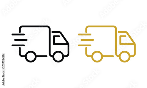 Delivery Bold Outline Icon. Vector Shipping Logistics Symbol Isolated on White Background