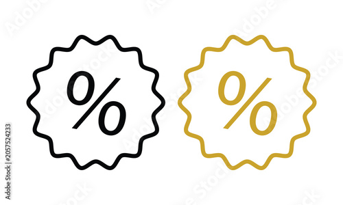 Discount Bold Outline Icon. Vector Sale Offer Promotion Symbol Isolated on White Background
