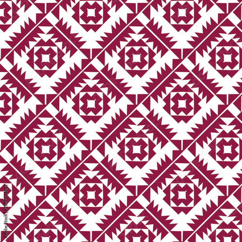 red and black seamless pattern, Hishi-moyo, diamond pattern, Tasuki-hishi, Asanoha, nested geometric shapes, serrated edges, geometric precision, maroon and white contrast, traditional textiles,