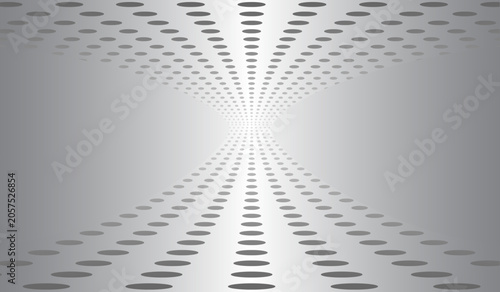 Silver abstract background with dots pattern, dynamic 3D metal background.