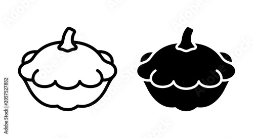 Foto Pattypan Squash Vector Icons, Summer Squash Silhouette, Organic Vegetable Graphi