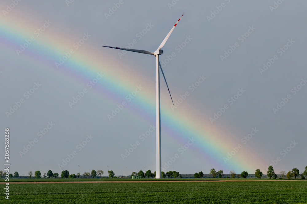 Fototapeta premium Modern windmill. Wind power generation in Europe