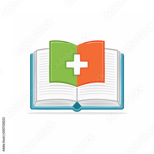 3D medical cross symbol on white background