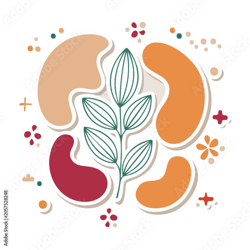 Autumn leaves flat design illustration