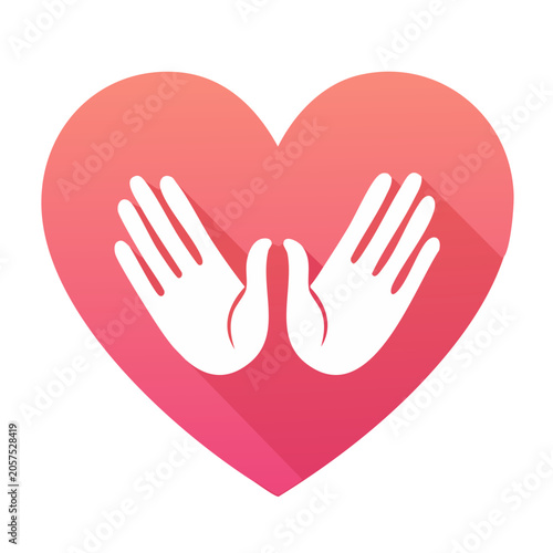 Flat design heart hands symbol