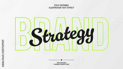 Creative Brand Strategy Editable Illustrator Text Effect Vector Typography Template Design