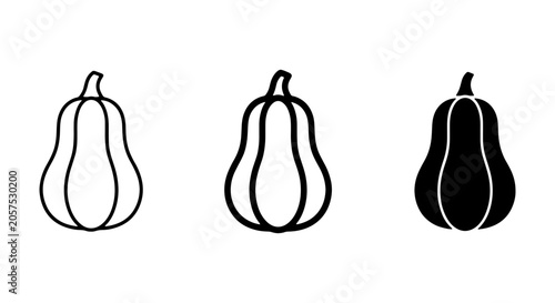 Foto Butternut Squash Icons, Pumpkin Vector Graphics, Fall Harvest Symbols, Autumn Ve