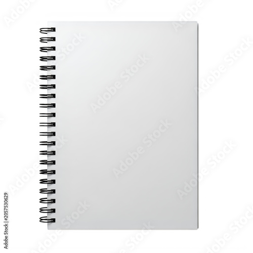 Blank lined notebook with spiral binding