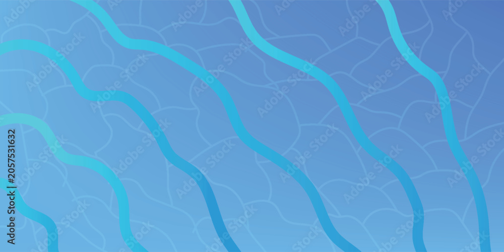 Naklejka premium Clear blue water surface seamless pattern illustration set. Sea waves abstract backgrounds. Modern flat cartoon background design with tranquil turquoise ripples. Summer vacation backdrop collection