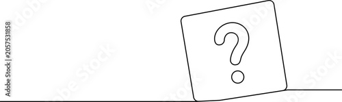 Bild auf Leinwand Continuous line drawing Question mark icon, query symbol, puzzled sign, flat des