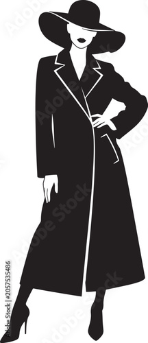 silhouette of a woman in a hat