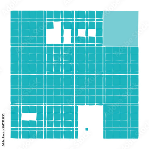 Abstract teal geometric grid pattern