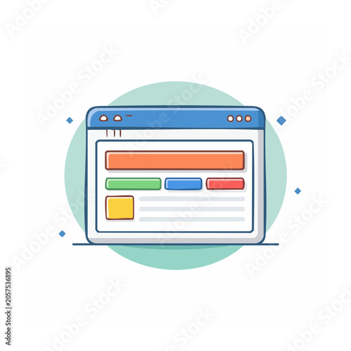Flat design 3D render of a laptop